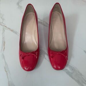 J. Crew Pink Patent Leather Bow Pumps | Block Heel | Size 9.5 | New